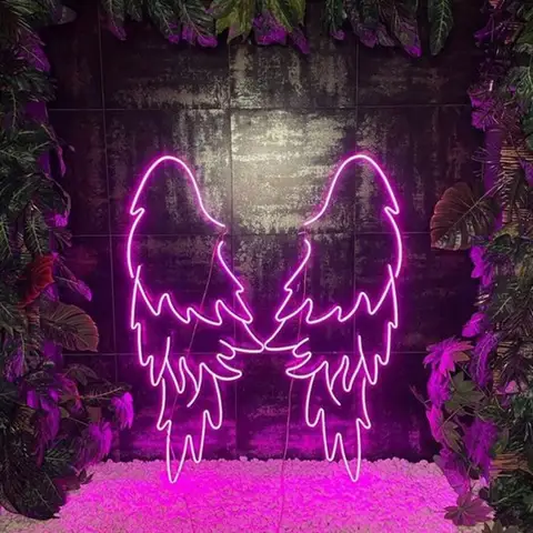 Enormi ali d'angelo LED Insegna al neon Decorazione da parete personalizzata per bar di casa Regalo personalizzato con luminosità regolabile e opzioni di colore