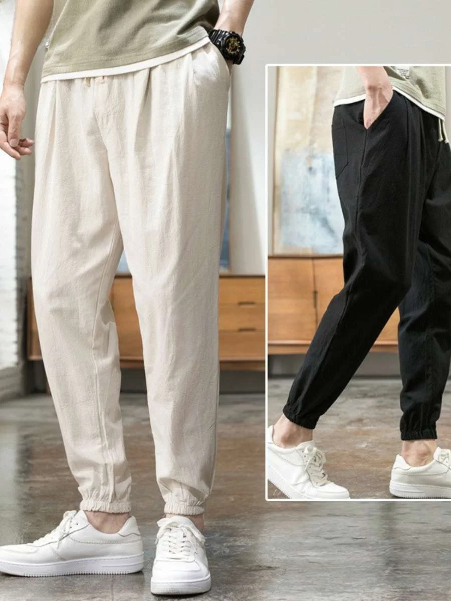 

Новые мужские тонкие повседневные брюки весна-лето в корейском стиле, укороченные, облегающие, с высокой эластичностью, средней посадкой, длина 7/8