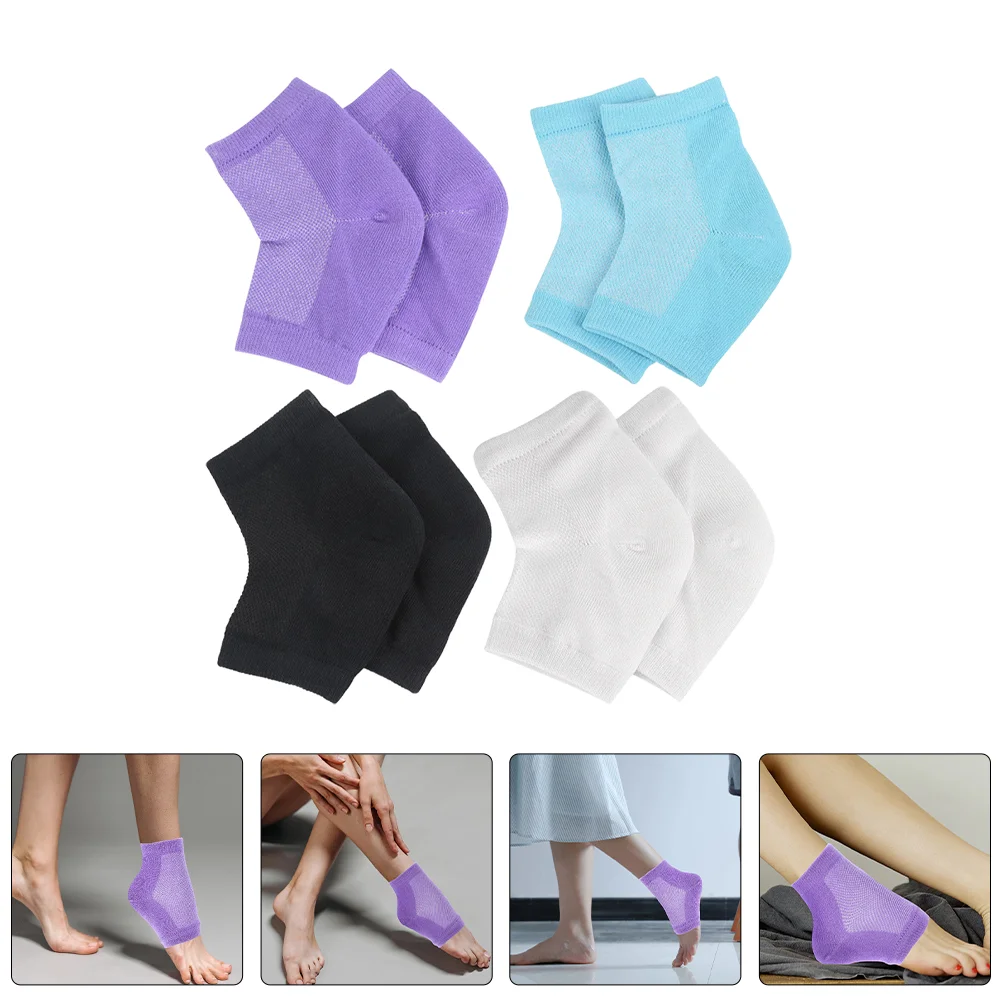 

4 Pairs Open Toe Socks Women Footcare Treatment Heel Protectors Breathable Sleeves Gel Women's