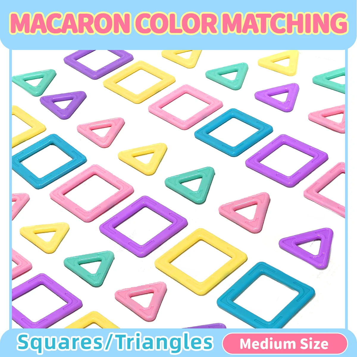 Magnetische bouwstenen STEM-speelgoed, medium Macaron, DIY leren educatieve constructorset, verjaardagscadeau voor 3 jaar + kinderen