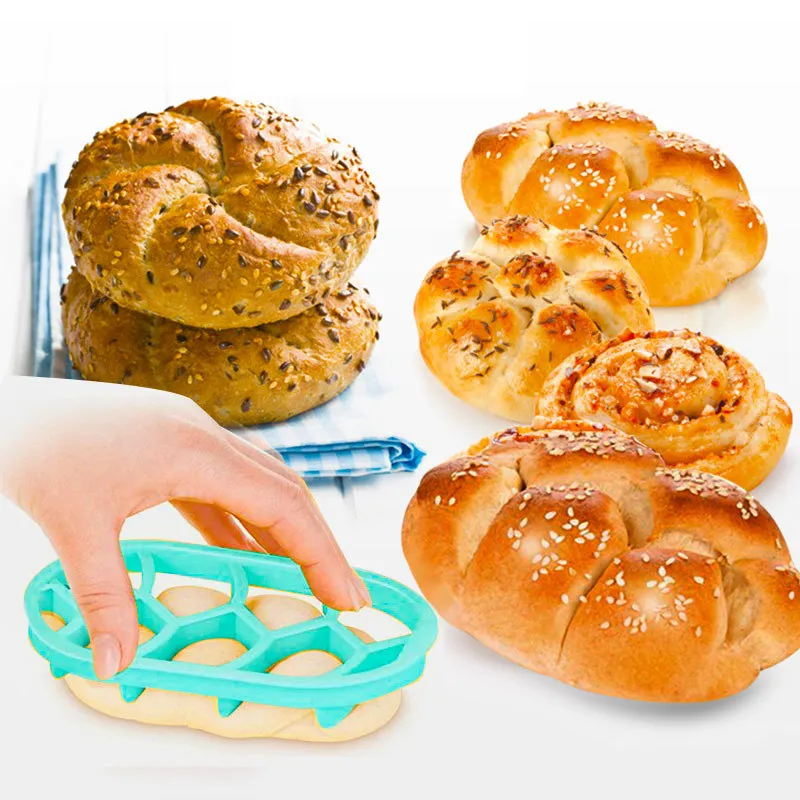 

2pcs Plastic Pastry Cutter Dough Cookie Press Homemade Bread Rolls Stamp Baking Mold Bakeware Dessert Tools Cookies Mould