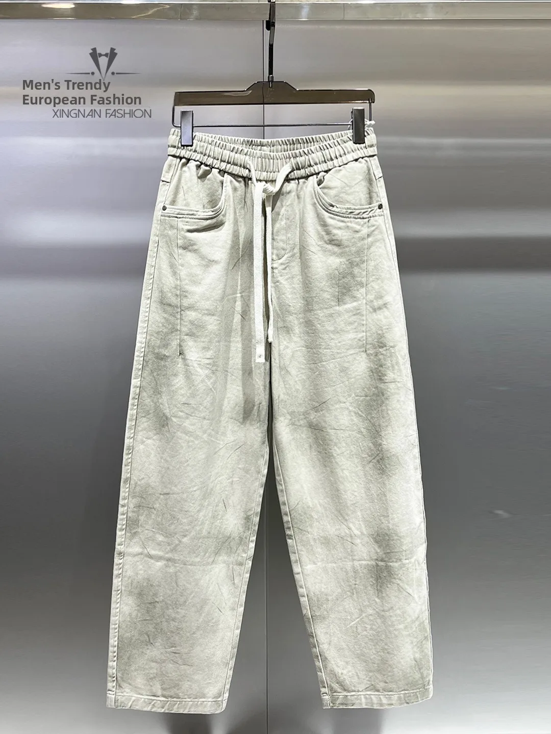 

Мужские повседневные брюки свободного кроя с широкими штанинами, тай-дай, модные, удобные, из хлопка и полиэстера, с принтом