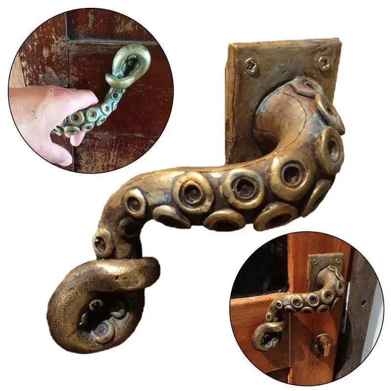 Octopus Door Crawler Vintage Door Handles indoor Outdoor Home Decor Pull Hardware Ancient Cabinet Shake Handshandle Furniture