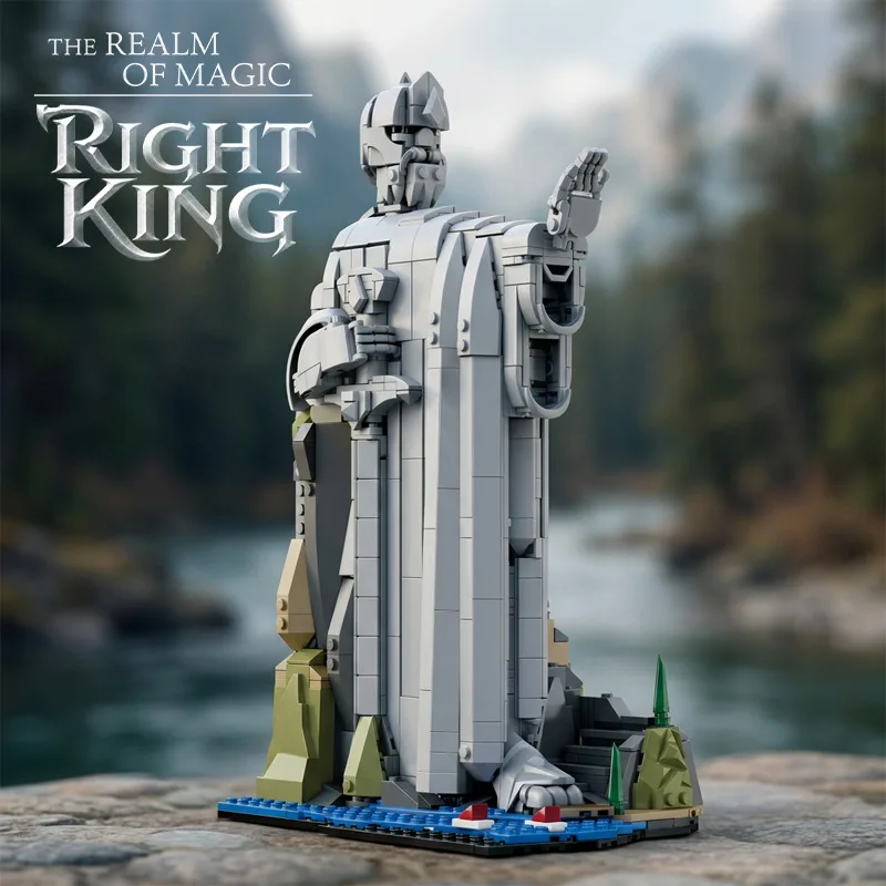 Anduin Argonath Twin Statue Building Blocks 860Pcs Cool Desktop Ornament Book Stand Practical Gift Fantasy Movie Scene Model