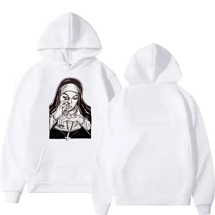 

Crazy Nun Men's Clothing Autumn Essentials Hoodie Hoody New in Hoodies & Sweatshirts Y2k Pullovers Hooded Shirt Sweatshirt