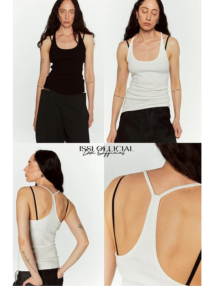 

Облегающий женский топ-майка с U-образным вырезом, повседневная верхняя одежда, базовый слой для сочетания с одеждой, смесь хлопка, эластичный дизайн, для повседневной носки