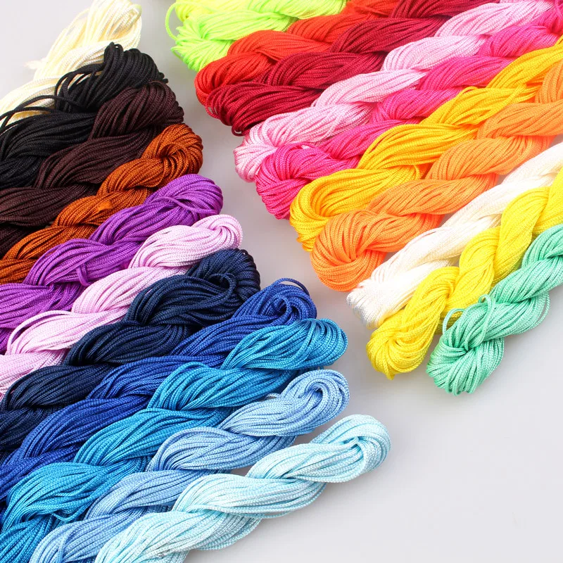 23 Colors 1mm Chinese Knotting Cord Nylon Shamballa Macrame Thread Cord Beading String for Bracelet Making