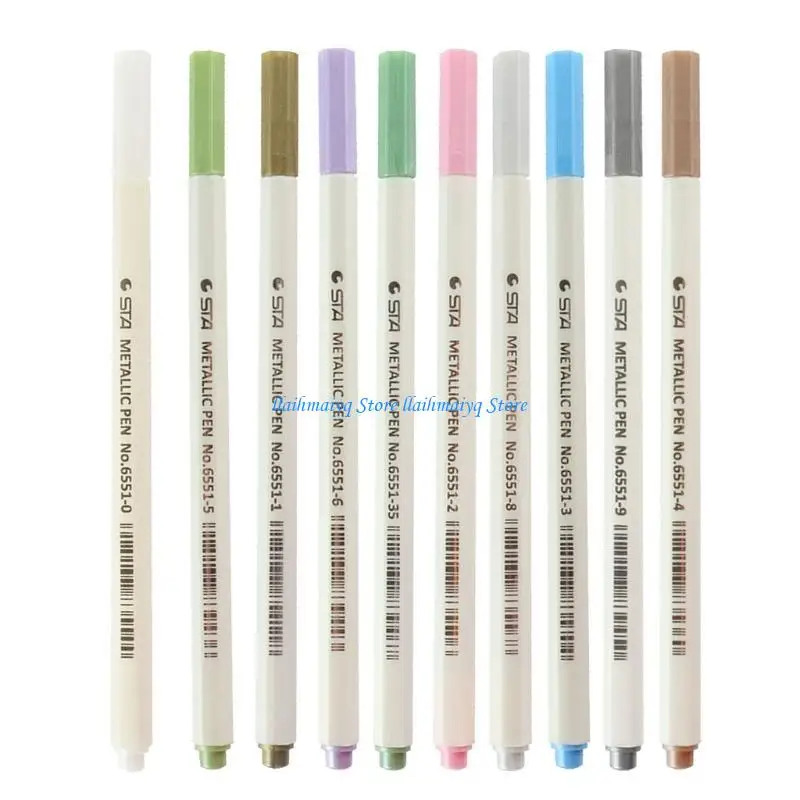 573B 10 Colors Epoxy Resin Drawing Pen Permanent Marker Outline Pearlescent Painting Pen Resin Paint Pen DIY Crafts
