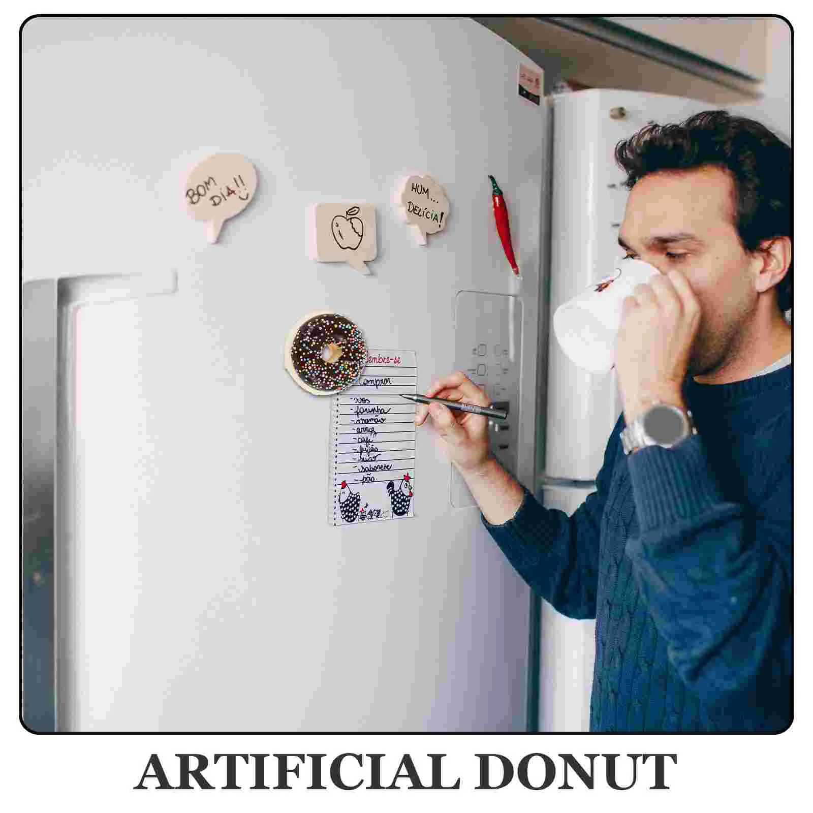 6 Pcs Artificial Doughnut Models Faux Donuts Colored Buoy Office Fridge Magnets