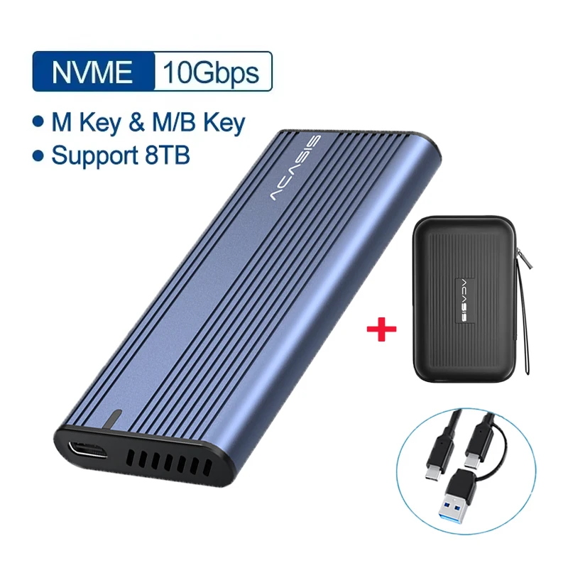 ACASIS 10Gbps M.2 NVMe SSD Behuizing M.2 naar USB Type C 3.2 SSD Adapter M2 PCIE NVME SSD Box voor 2230 2242 2260 2280mm SSD