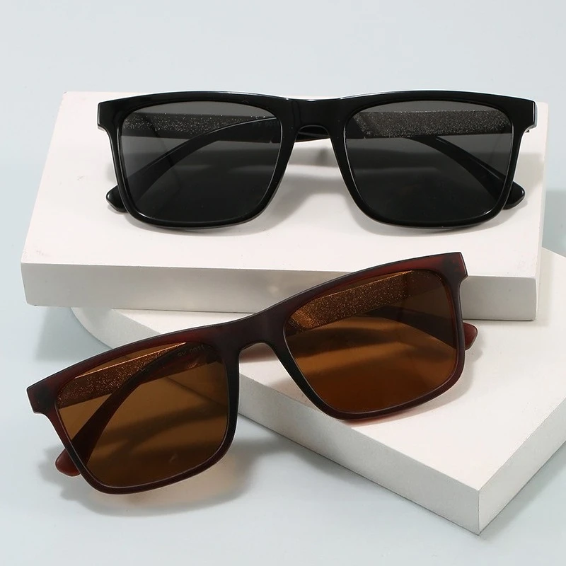 

​​2025 New Polarized Square Sunglasses Men, Sports Fashion Driving UV400 Protection High-End Glass Lens Retro Luxury Shades​​