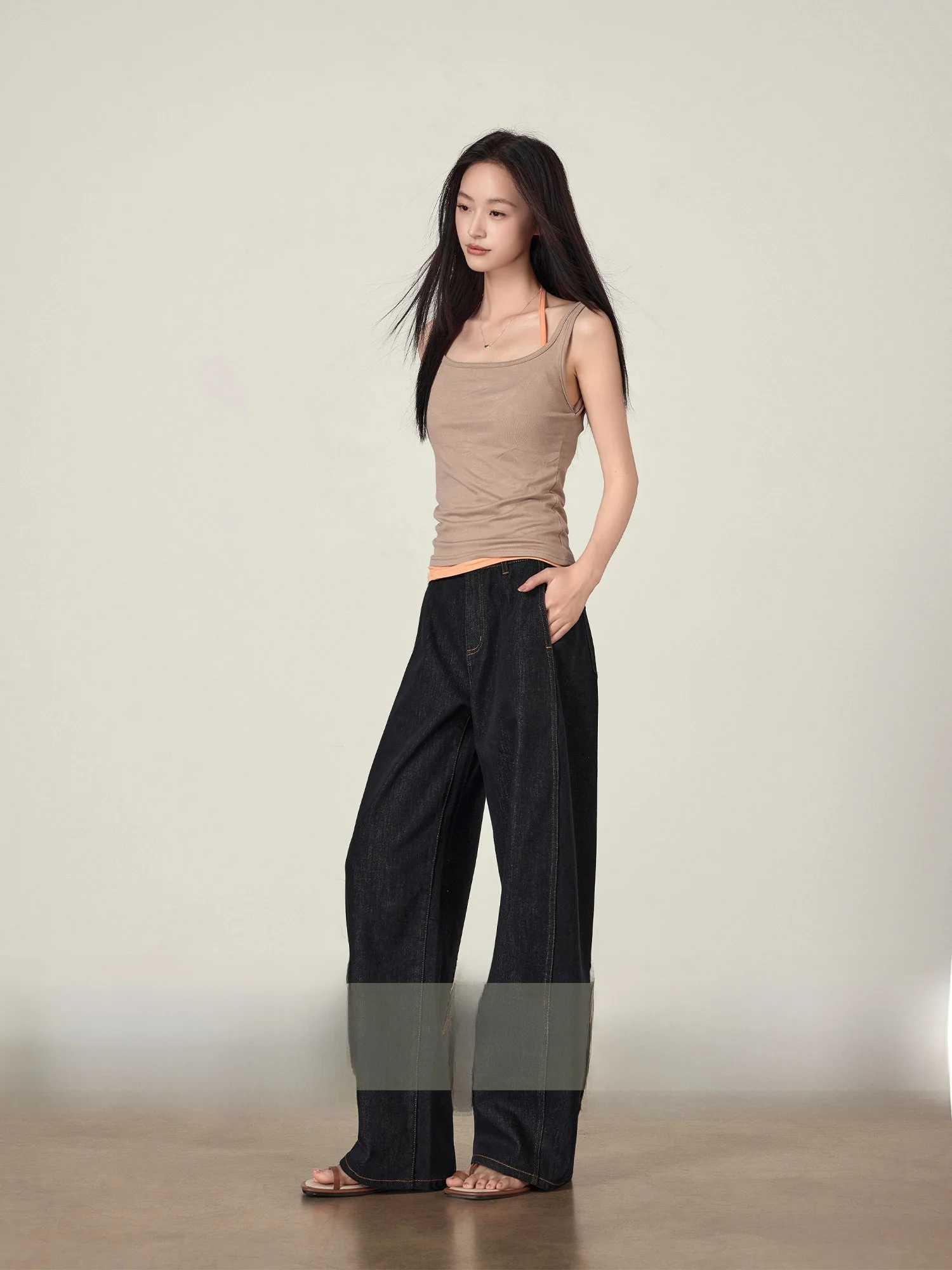 

Rise of the Small Original Jeans High Waist Knife Women's Loose Fit Summer Cotton Denim Pants Four Way Stretch