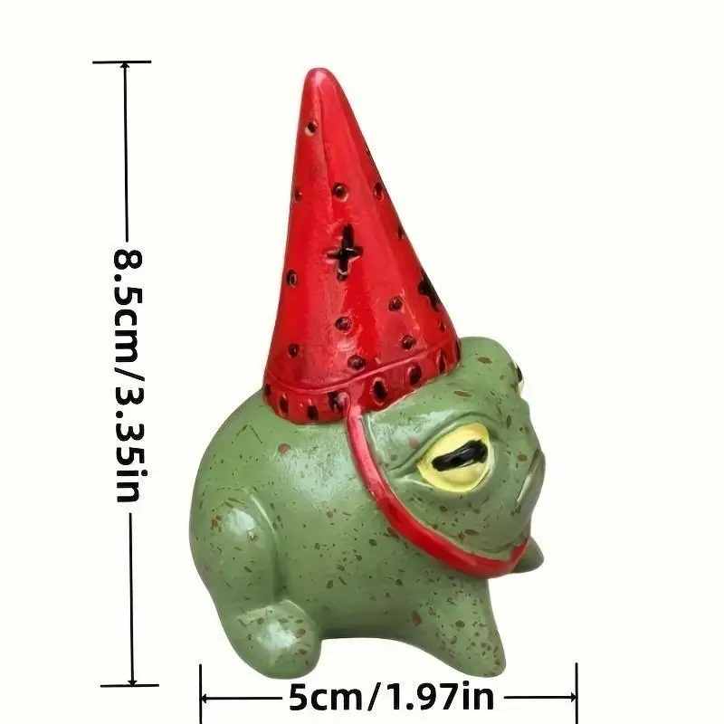 Frog Design Ornament, 2 Counts Cute Frog Statue with Party Hat, Desktop Decoration for Home Office, Gift for Friend & Family