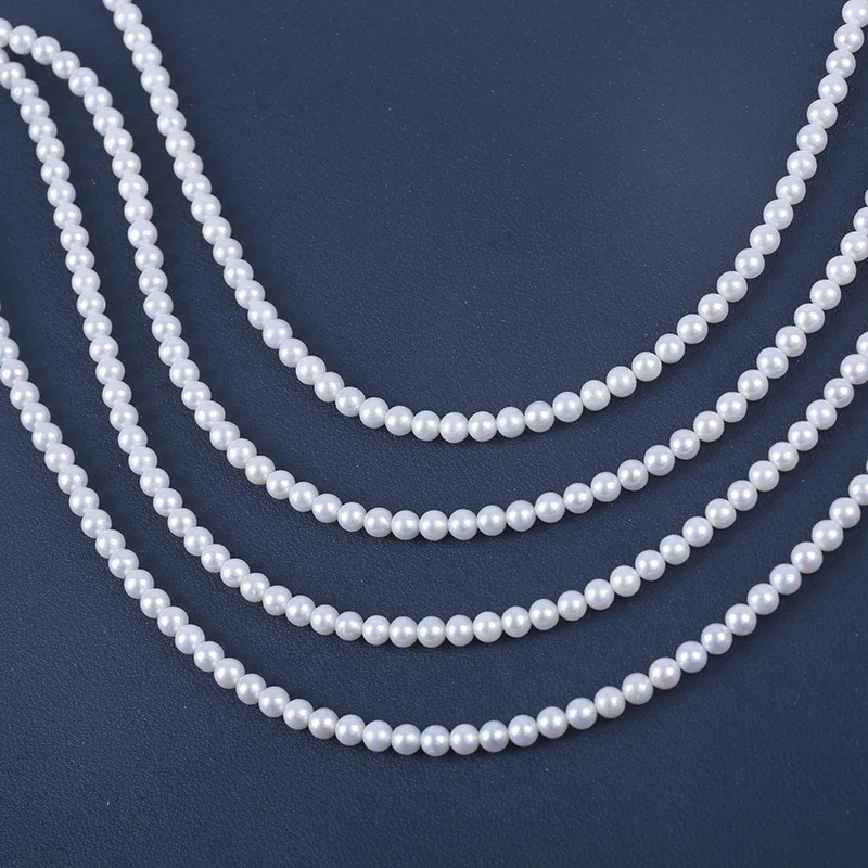 5-6mm White Round Shape Cultured Chinese Akoya Freshwater Pearl Strands For Jewelry Making