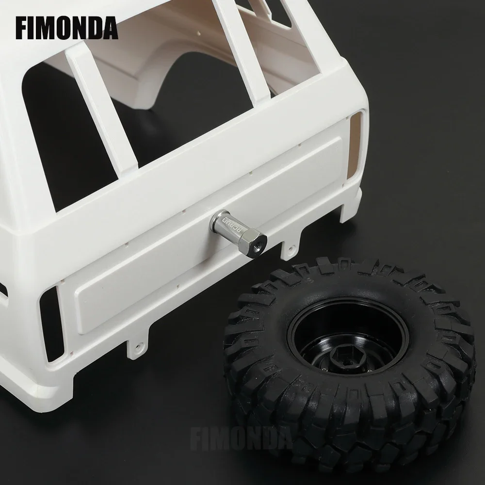 RCRUN Metal Spare Wheel Mount Hexagon Hub Adapter for 1/10 RC Crawler SCX10 TRX4 Defender Bronco Cherokee Wrangler LC80 Body