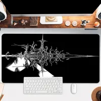 Cool Sword-wielding Girl Design Large Size Anti-slip Rubber Mouse pad XXL Computer Gaming accessories Keyboard Desktop Decor Mat