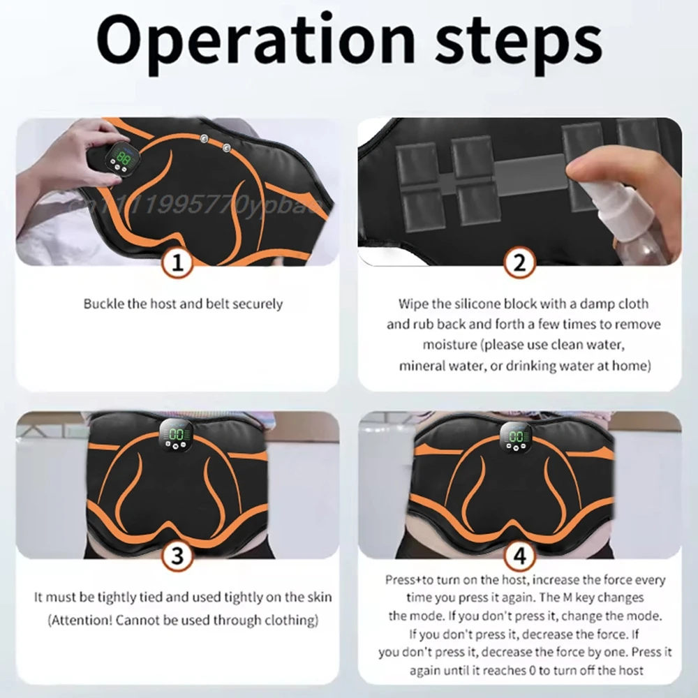 EMS Abdominal Belt Muscle Stimulator Waist Trainer For Men Women Fitness Body Shaping Weight Loss Gym Workout Equipment view 6
