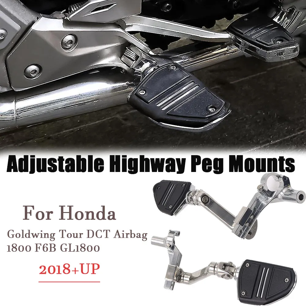 New motorcycle footstool bracket with adjustable road pin bracketFor Honda Goldwing Tour DCT Airbag 1800 F6B GL1800 2018 2019 20