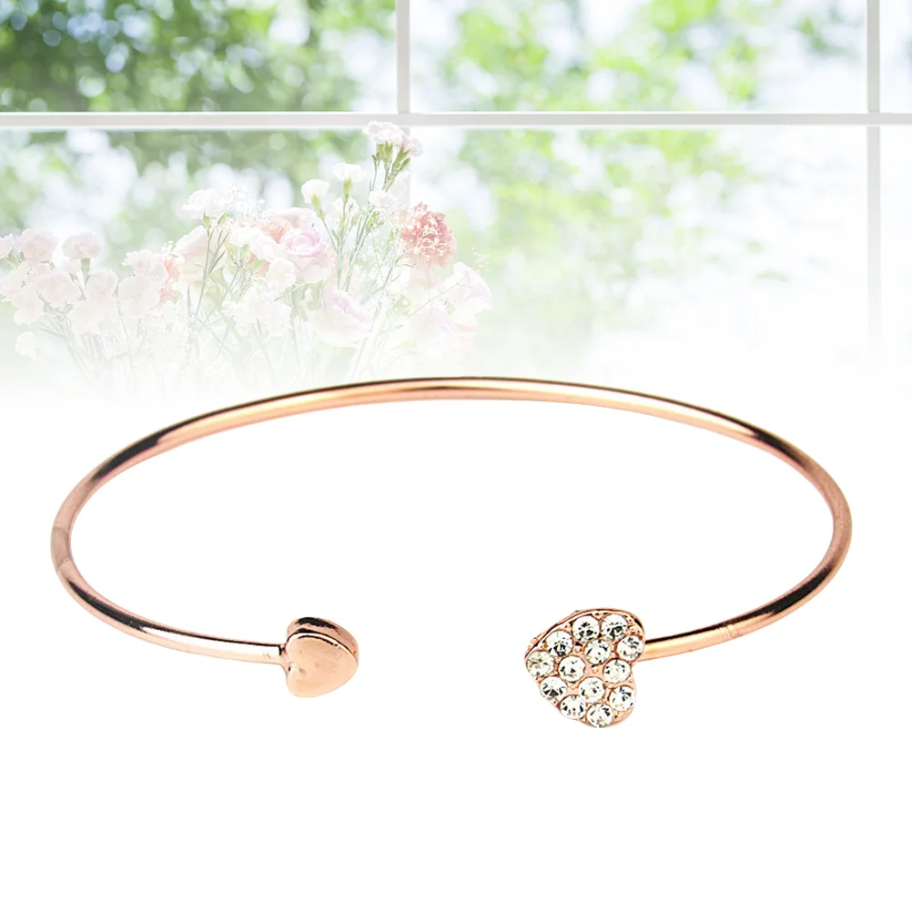 Two Heart Bracelet Shape Bangle Heart-shaped Women for Female Simple Fashion