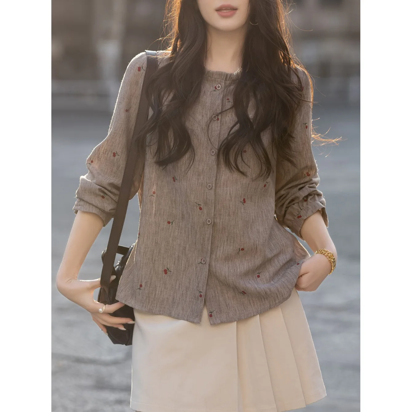 Artistic Print Long Sleeve Shirt Jacket Women's Casual Style Spring Autumn New Arrival plus Size Comfortable Loose Top