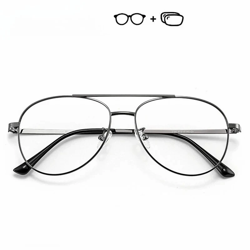 

KUXA рецептурные фотохромные модные прогрессивные очки в пилотном стиле, титановые очки, антисиние оптические очки для мужчин