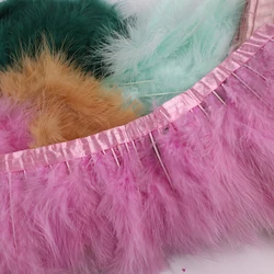 10 Meters Natural Turkey Marabou Feather Trim Ribbon Feather Fringe For Wedding Dress Decor Sewing Accessories Plumas Wholesale