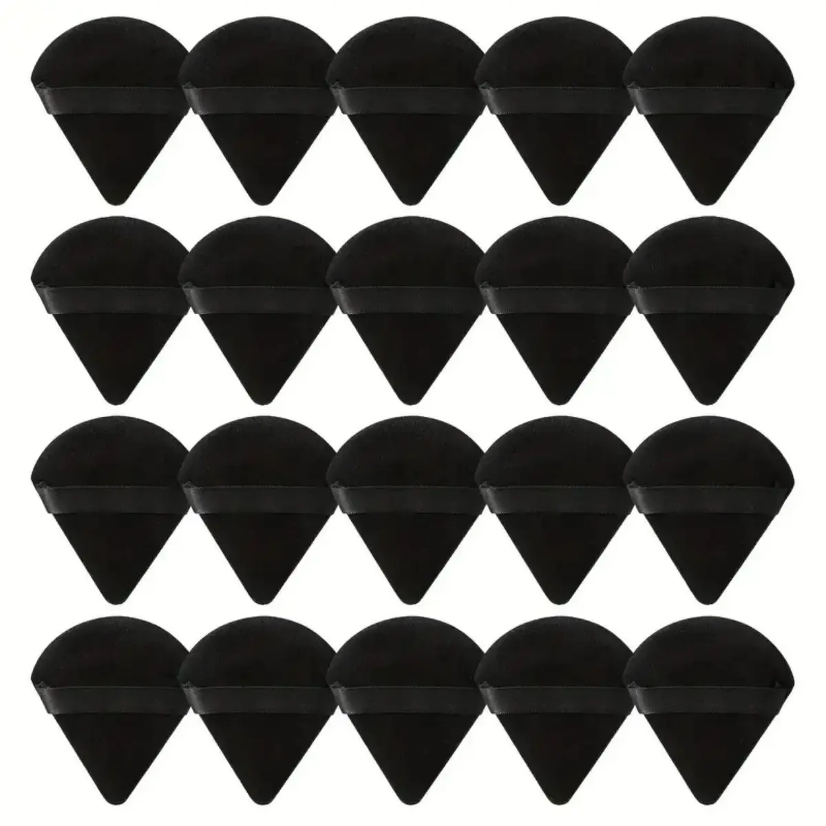 Esponja de maquiagem triangular, veludo luxuoso, ultra macio e lavável, úmida ou seca, perfeita para pó solto, base e corpo, 10/20 peças