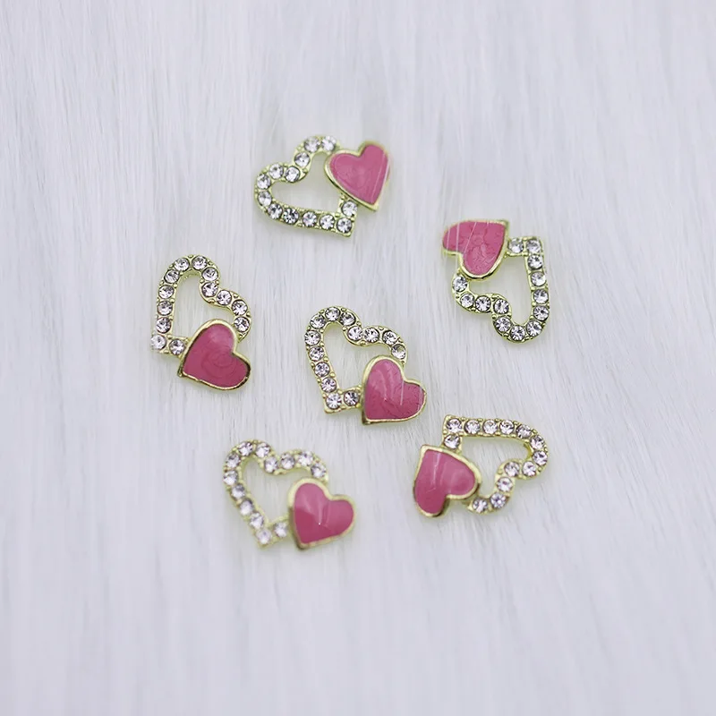 10 قطعة DIY مسمار الفن الحب القلب سبيكة الجوف التدريجي السحر ، حجر الراين مسمار الزينة ، مسمار الملحقات لتصميم مانيكير والأظافر