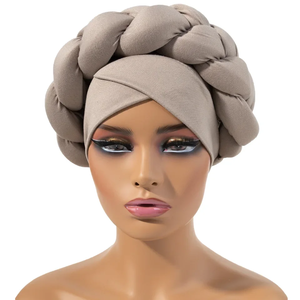 

Trendy Bohemian Turban Headwrap Soft Milk Silk Knotted Headscarf, Stretchy Sponge Headband for Women, Fashionable Hair Accessory