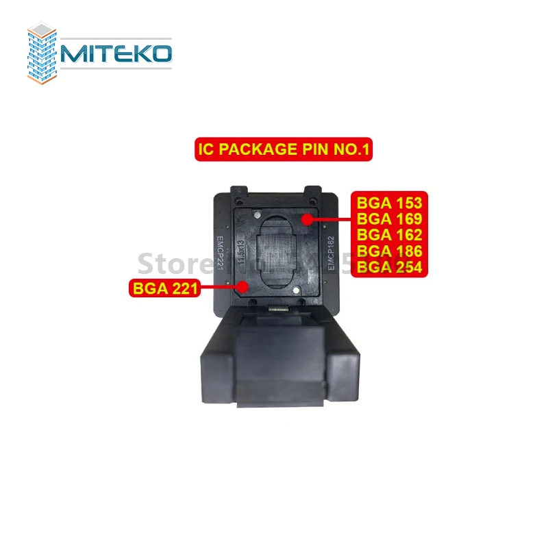 eMMC Test Adapter 6 in 1 Socket for Support Models BGA 153 169 162 186 254 221 Compatible with EasyJtag