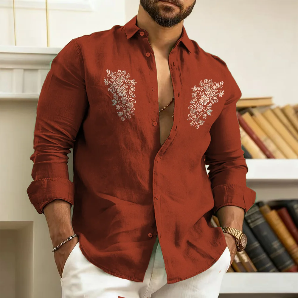 

Мужская рубашка больших размеров S-9xl: Modernity с цветочным принтом — облегающий крой (большой и высокий), мягкая дышащая ткань, с принтами Subtle Bloom,