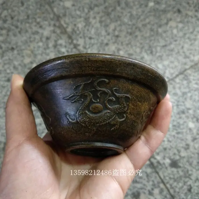 Antique Collection: Ancient Tools, Yellow Bagua, Four Great Beasts, Green Dragon, White Tiger, Zhu Que, Xuanwu Bowl Copper