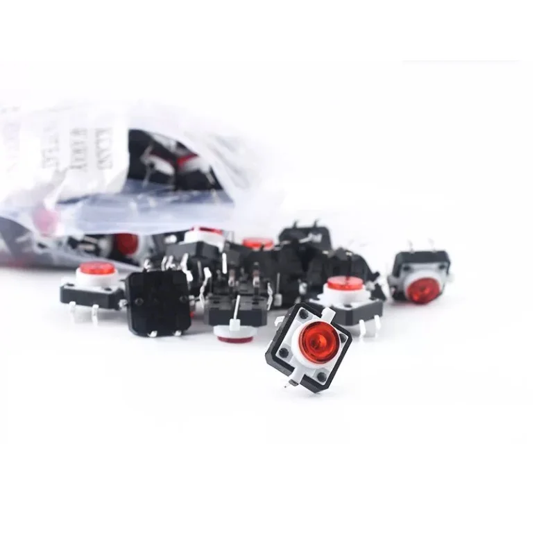 1/5PCS 12X12X7.3 Tactile Push Button Switch Momentary Tact LED 5 Color 12X12X7.3mm 12*12*7.3mm