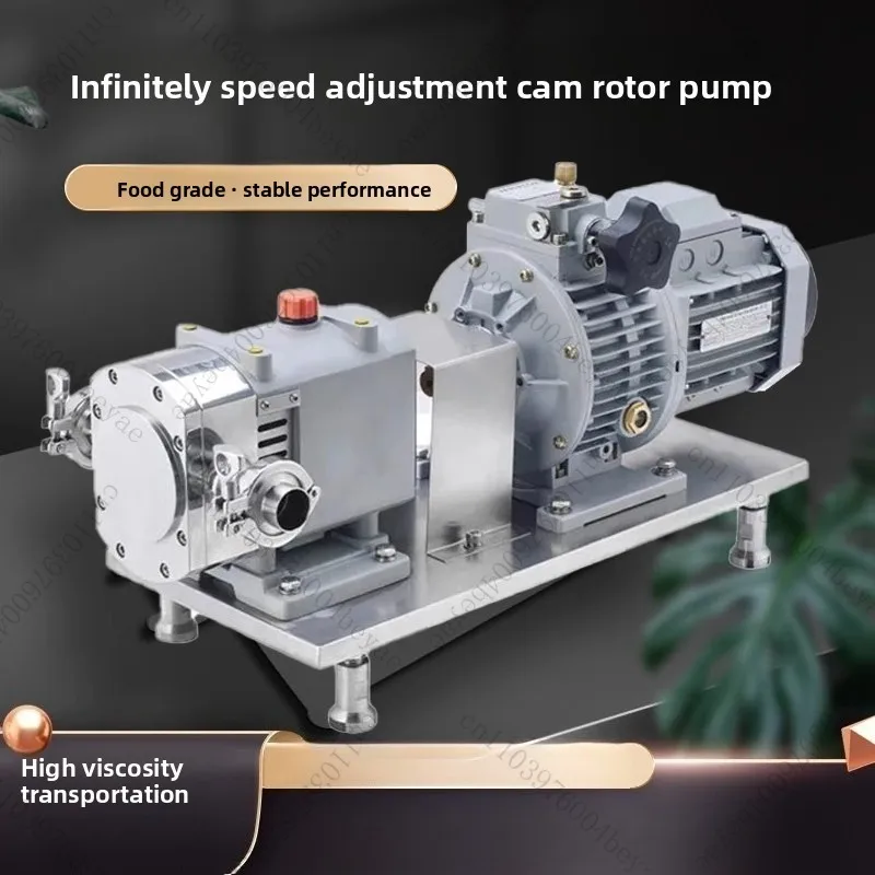 Food Grade Stainless Steel High Viscosity Cam Rotor Pump High Temperature Resistant Pump for Batter Honey Chili Syrup