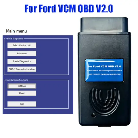 For Fo-rd VCM OBD V2.0 Car Diagnostic Programmer for Ford 1995-present Read & Clear Fault Codes OBD2 for Ma-zda/Lin-coln/Vo-lvo