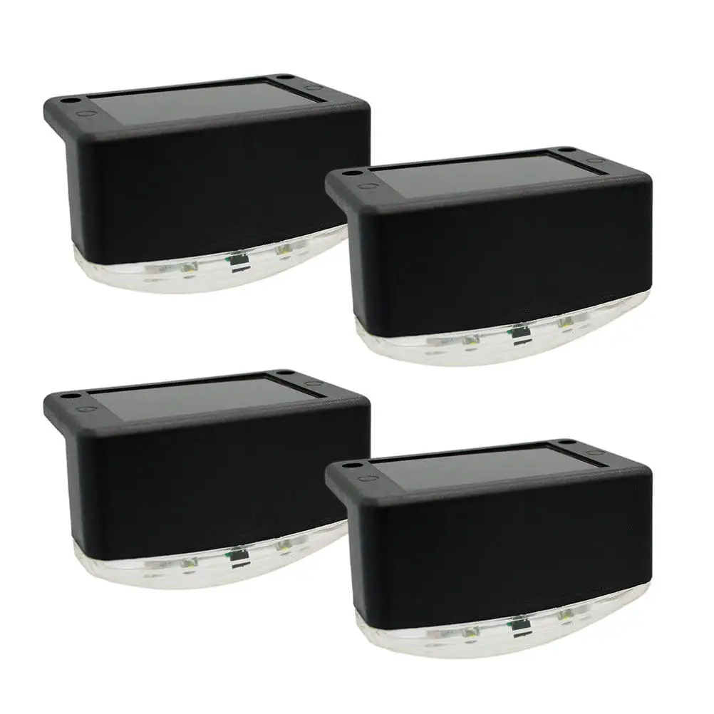 4Pcs Solar Powered LED Stair Light Automatic Day Charge Night on Weatherproof Garden Yard Pathway Step Lamp Landscape Light