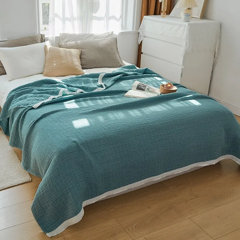 29 Colors 100% Cotton Muslin Bed Cover Home Textile Adult Kids Muslin Bed Blanket Home Sofa Bedspread Throw Blankets for Beds