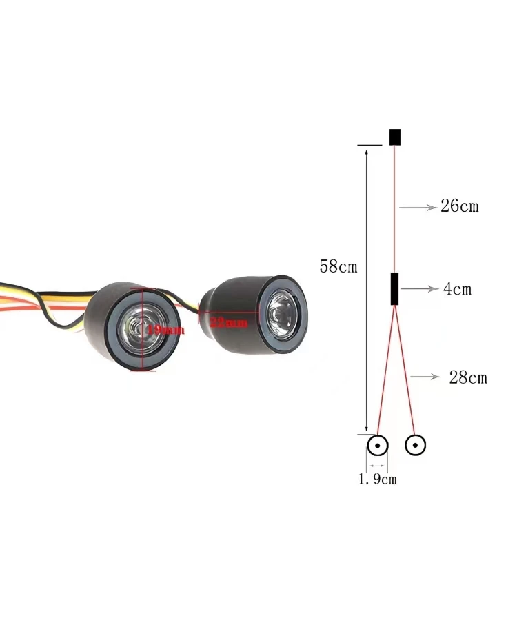 LED Headlights special headlights for easy control cars, colorful colors for 1/10 RC Car SCX10 km2 TRX4 light set modification