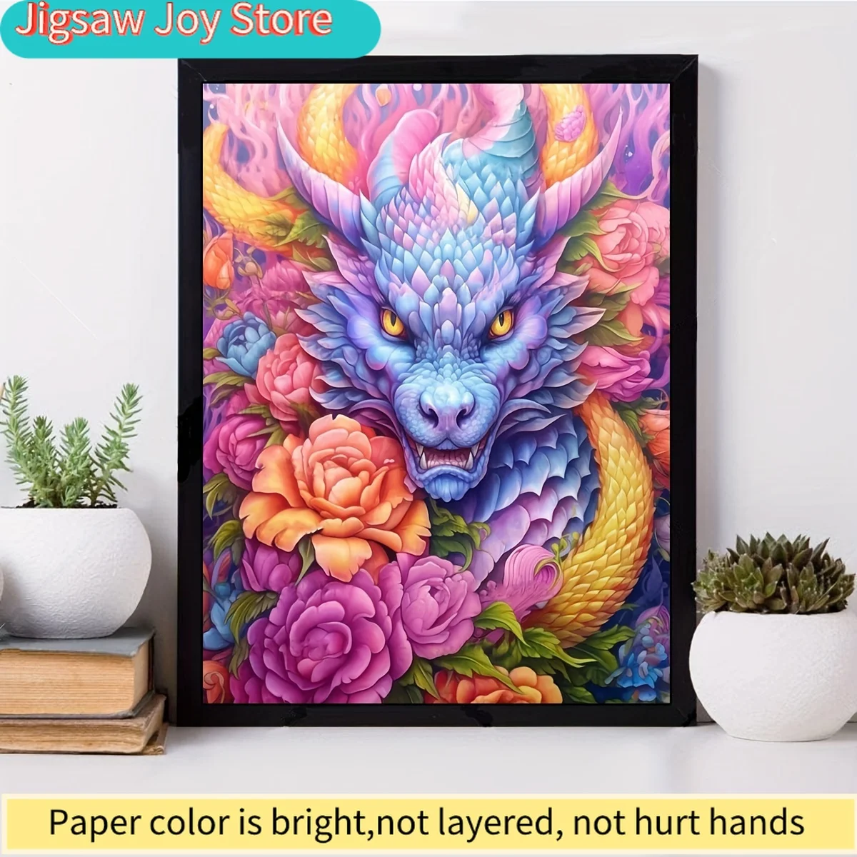 

Набор для алмазной вышивки «Дракон и цветы», круглые акриловые стразы, творчество в стиле анималистик для декора стен, подарок своими руками для детей