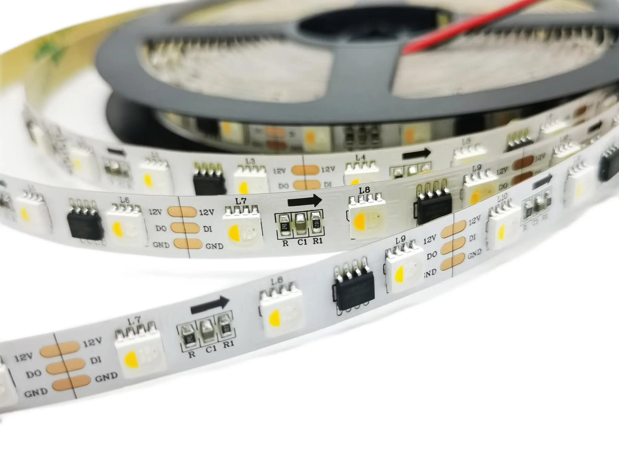 UCS2904 RGBW RGBWW Led Flexible Strip 4 In 1 DC12V 60 leds/20pixles/m Led Light Strip 5M  White PCB IP20 IP65 IP67