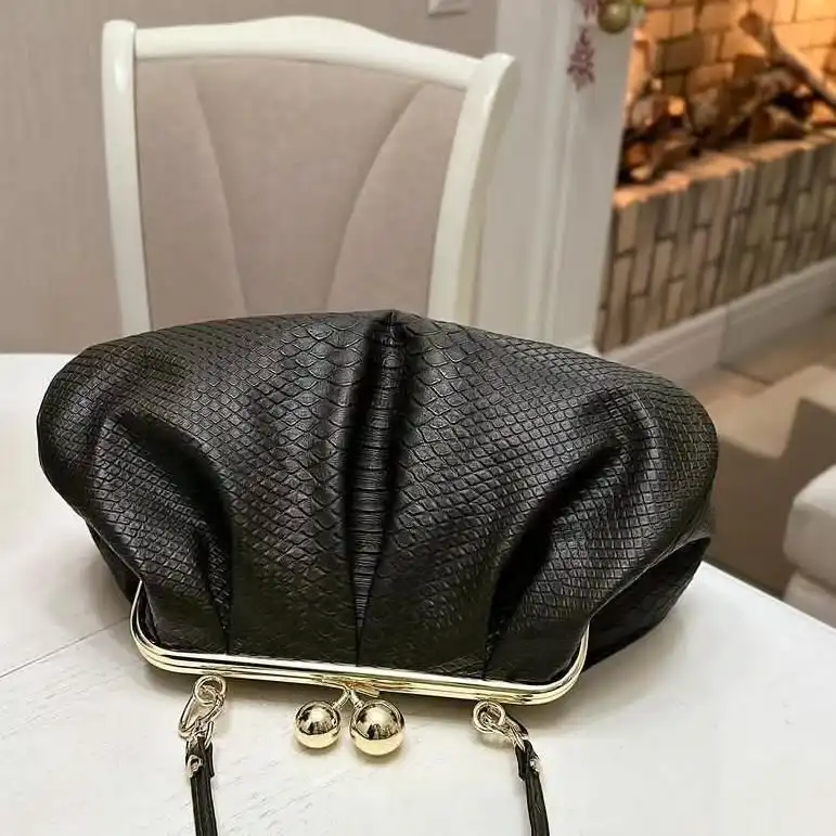 

ОЧЕНЬ В ВИНТАЖИ Материал из искусственной кожи с ткаными шариками с тканой текстурой Бронзовый замок-поцелуй Большой кошелек Вечерний клатч Пышные сумки 35x23x12 см