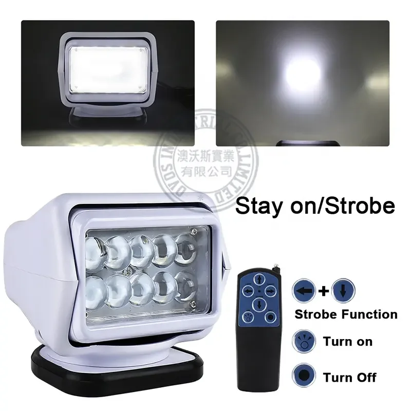 Waterproof 50W Marine Boat Search Light Led Spot Light 12/24V Led Searchlight