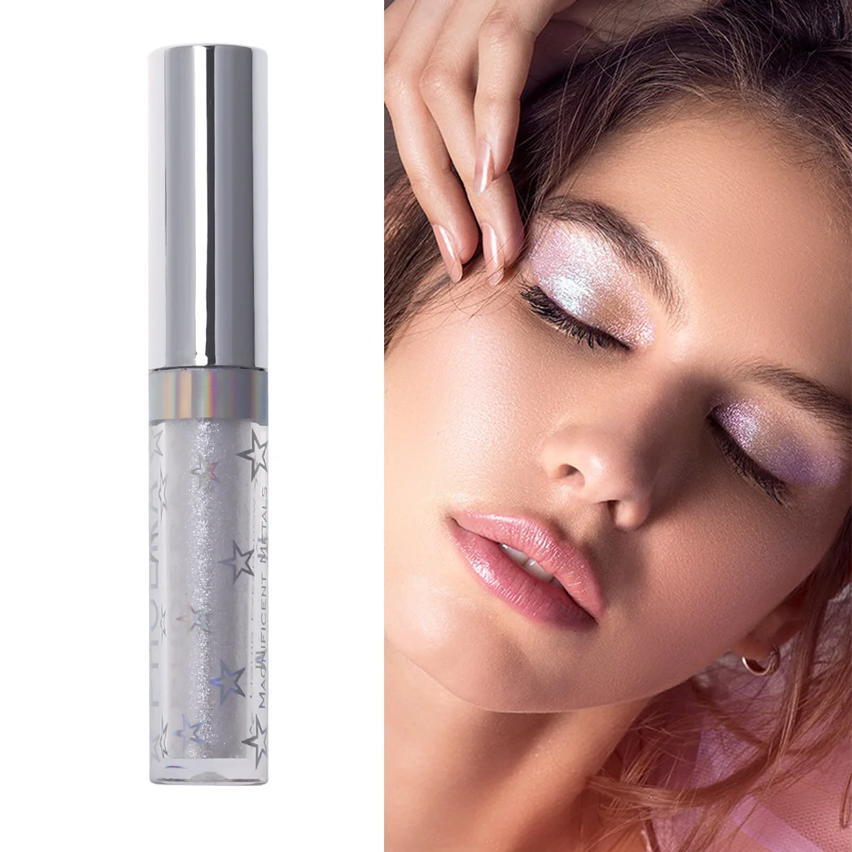 Magnificent Metals Glitter Glow Liquid Mineral Eyeshadow 103 Ice High Pigment Pearlescent Glitter Eyeshadow Natural Bling Eye