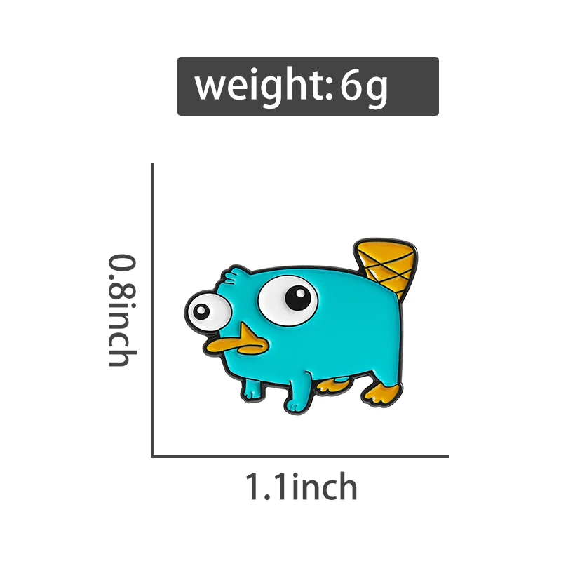 Perry The Platypus Brooch Enamel Pins Cartoon Anime Duck Role Metal Brooch Backpack Lapel Badge Animal Jewelry Gifts for Friends