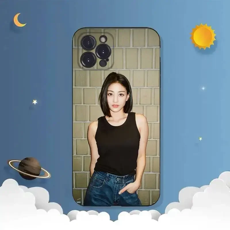 T-TWICE- J-Ji-hyo- Cute Phone Case For iPhone 11 12 Mini 13 14 15 PRO XS MAX X XR 6 7 8 Plus Black Shell