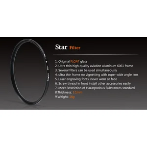 Linha de filtro estrela de efeitos KnightX 52mm 55mm 58mm 67mm 77mm Filtro de lente de câmera para Canon Eos Sony Nikon Fotografia fotográfica 8 principais vendas filtro vidro fumo - №1