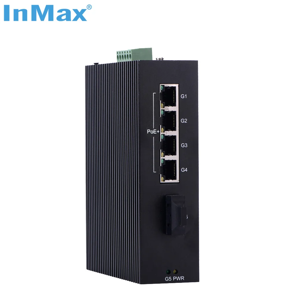 5 Port PoE Gigabit Switch 1000m Poe Transceiver with 1 Fiber Port 4port Tx Port Network Ethernet Switch