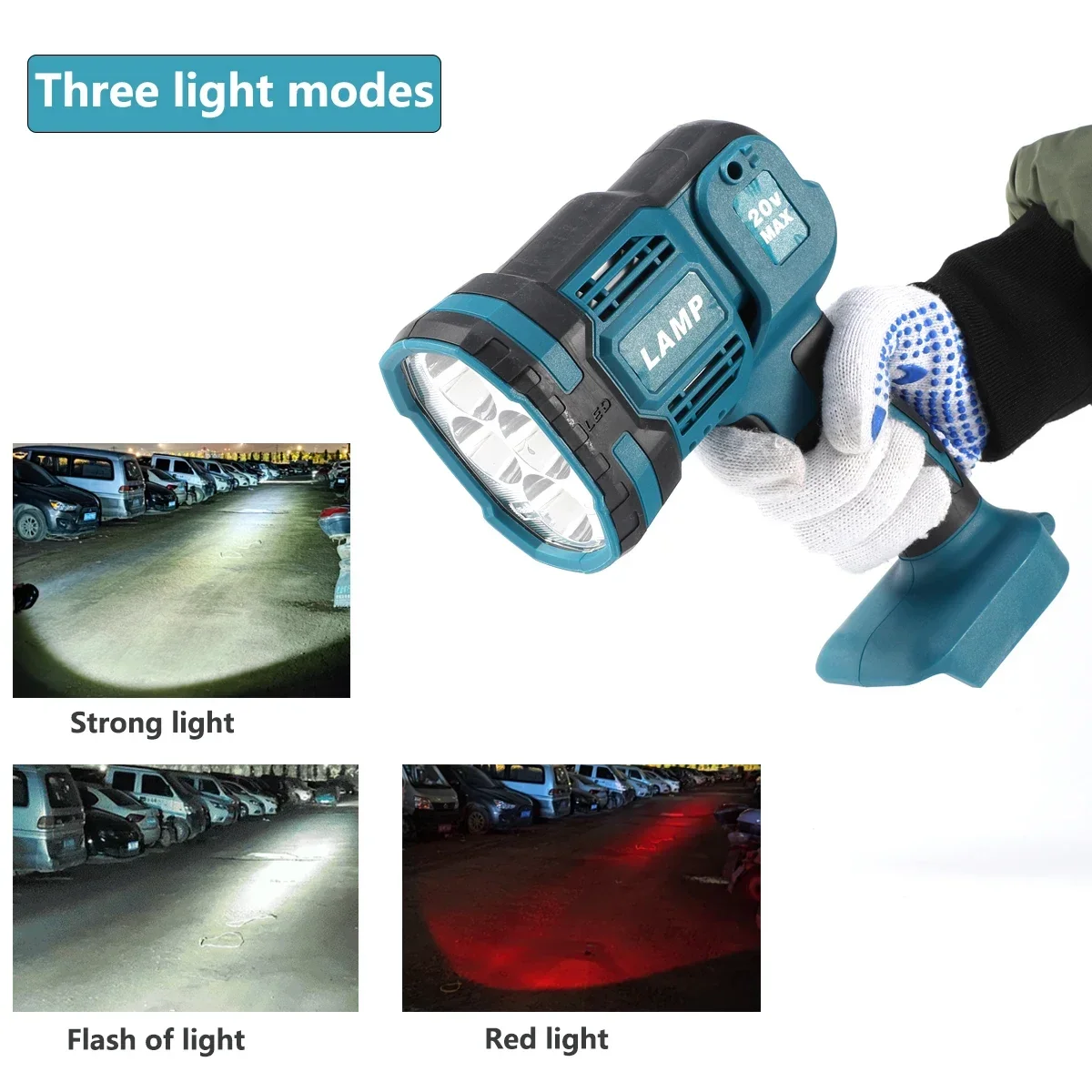 Sem fio recarregável led iluminação lâmpada de emergência ao ar livre lanterna dobrável noite trabalho holofote lâmpada pesca para makita 18v