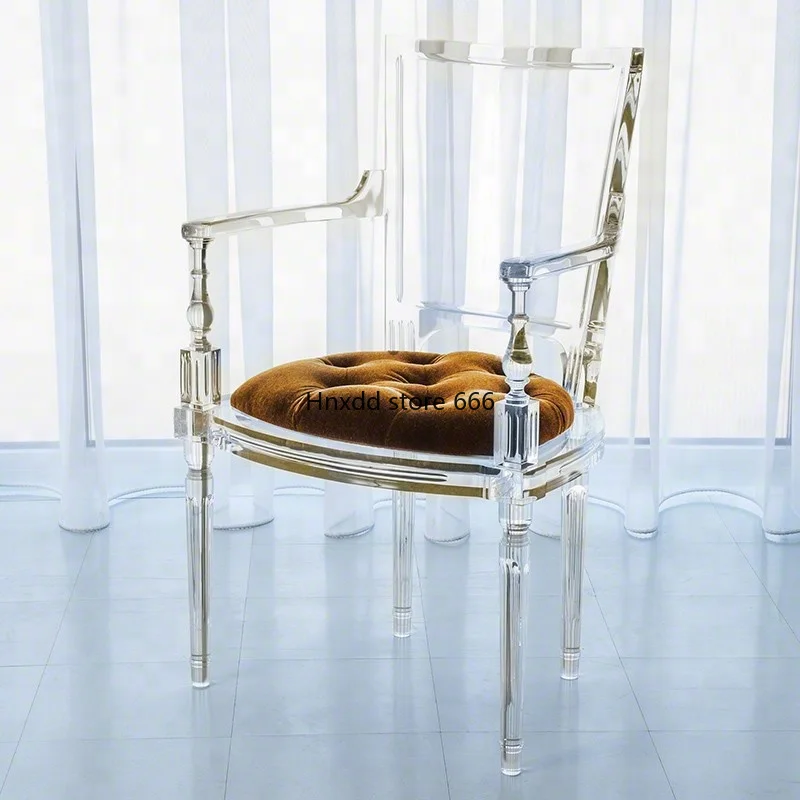 Modern Transparent Acrylic Dining Chair Light Luxury Apartment Backrest Leisure Chair Hotel Bar Chair