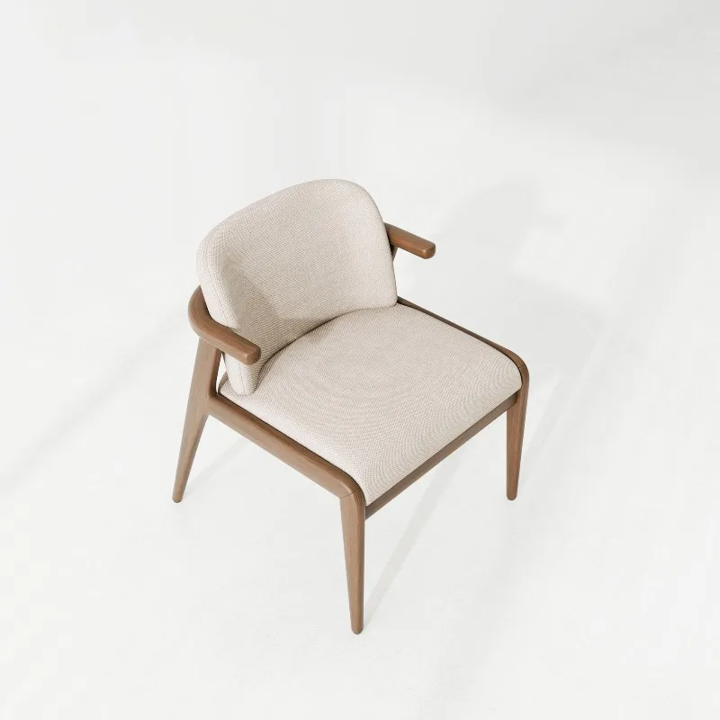 Light luxury household living room dining chair model room hotel cream style armchair
